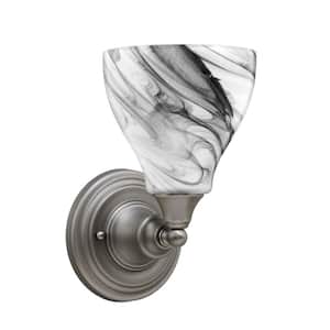 Fulton 1 Light Brushed Nickel Wall Sconce 6.25 in. Onyx Swirl Glass