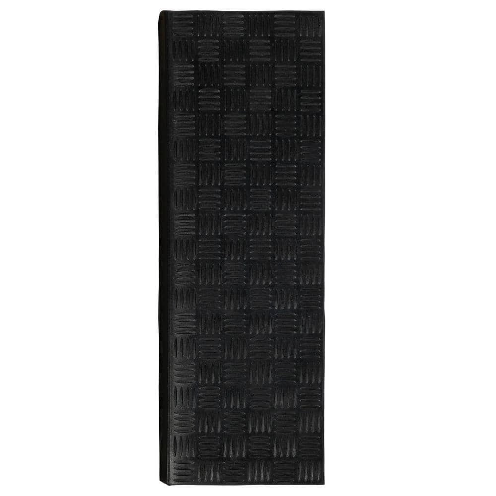 Ottomanson Black 10 in. x 30 in. NonSlip Indoor/Outdoor Rubber Stair