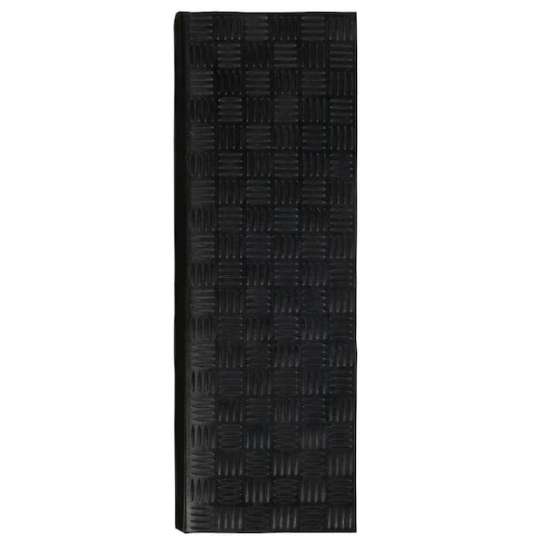Outdoor Rubberback Black Checkers 10 in. x 25.5 in. Stair Tread Covers (Set of 5)