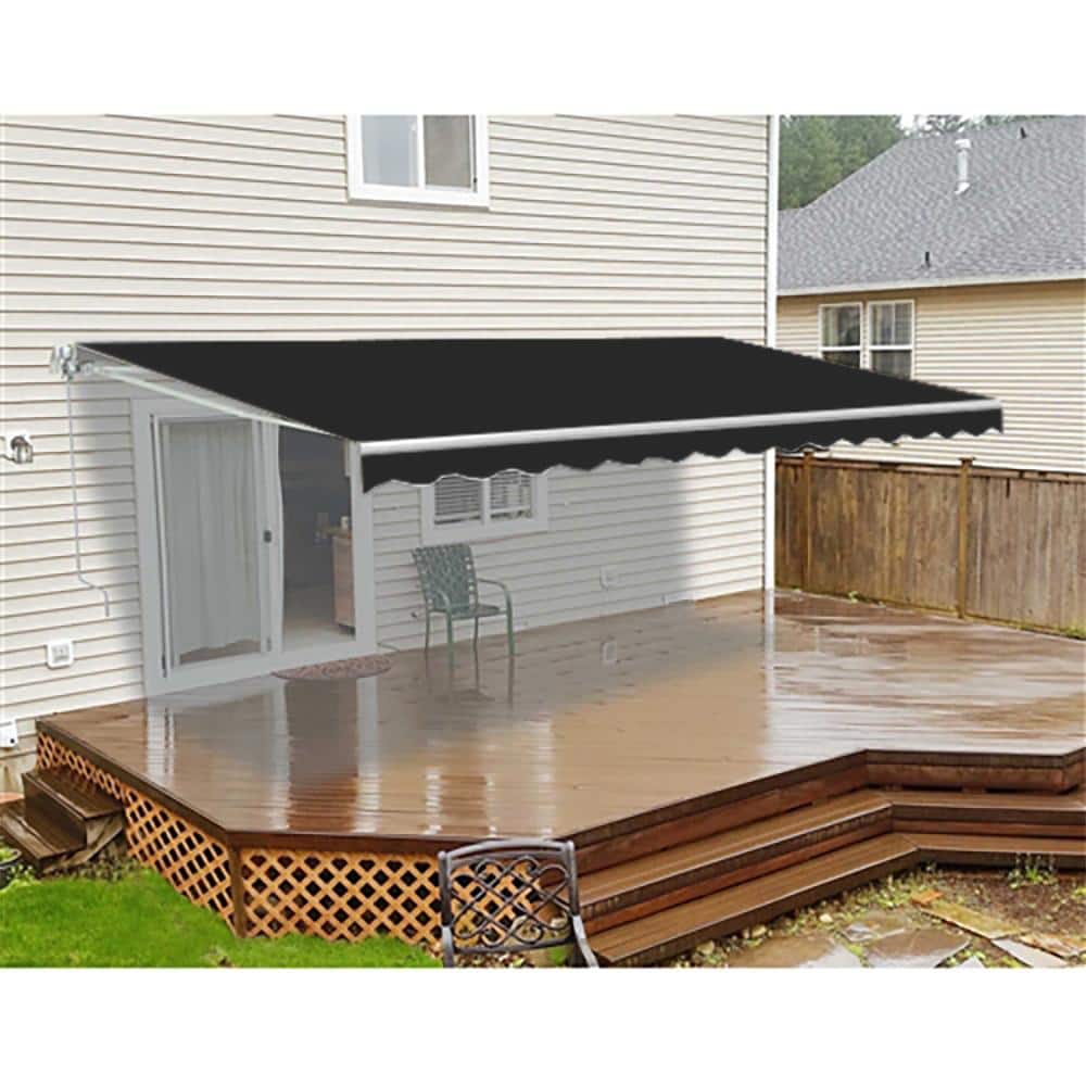 ALEKO Black Motorized Retractable Patio Awning, 12' x 10'