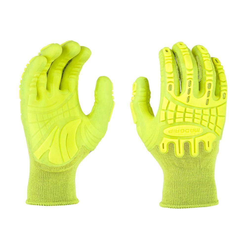 UPC 061492537610 product image for MADGRIP Thunderdome Impact X-Large Flex Glove in HIVSYL, HI VIS YELLOW | upcitemdb.com