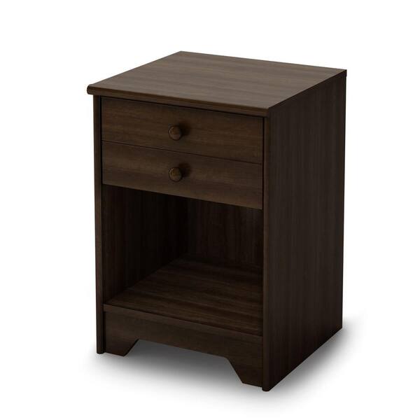 South Shore Popular 1-Drawer Nightstand in Mocha