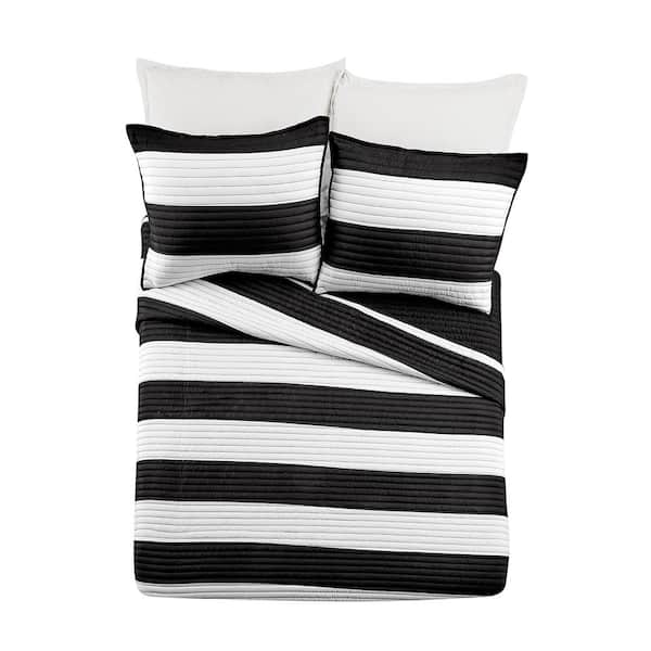 {urban playground} Lavelle Black and White 2-Piece Twin Microfiber Quilt Set