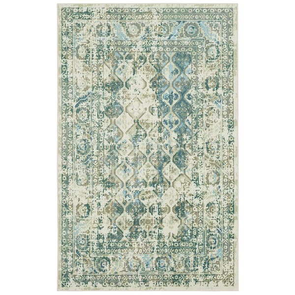 Mohawk Home Zaire Aqua 8 ft. x 10 ft. Oriental Area Rug
