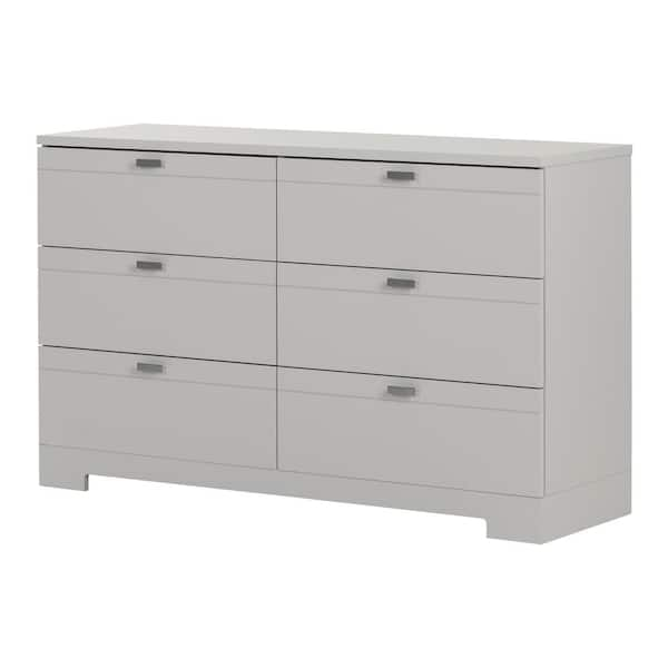 South Shore Reevo 6-Drawer Soft Gray Dresser