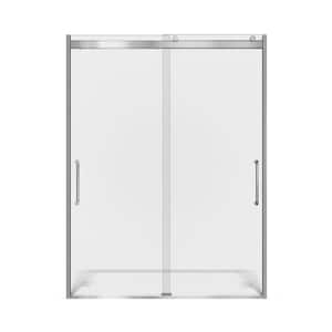 Arelo 56 in. - 60 in. W, 72 in. H, Semi-Frameless Sliding Shower Door Aqua Glide XP Clear Glass, Chrome