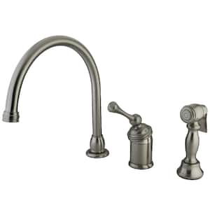 Buckingham Single-Handle Standard Kitchen Faucet with Side Sprayer in Brushed Nickel