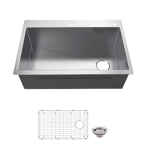 まさ（40個） SHACO 25x22 Inch Black Drop In Kitchen Sink, 25 Inch