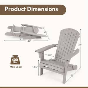 Grey Folding Wood Adirondack Chair (Set of 4)