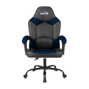 Seatle Seahawks Black Polyurethane Oversized Office Chair with Reclining Back