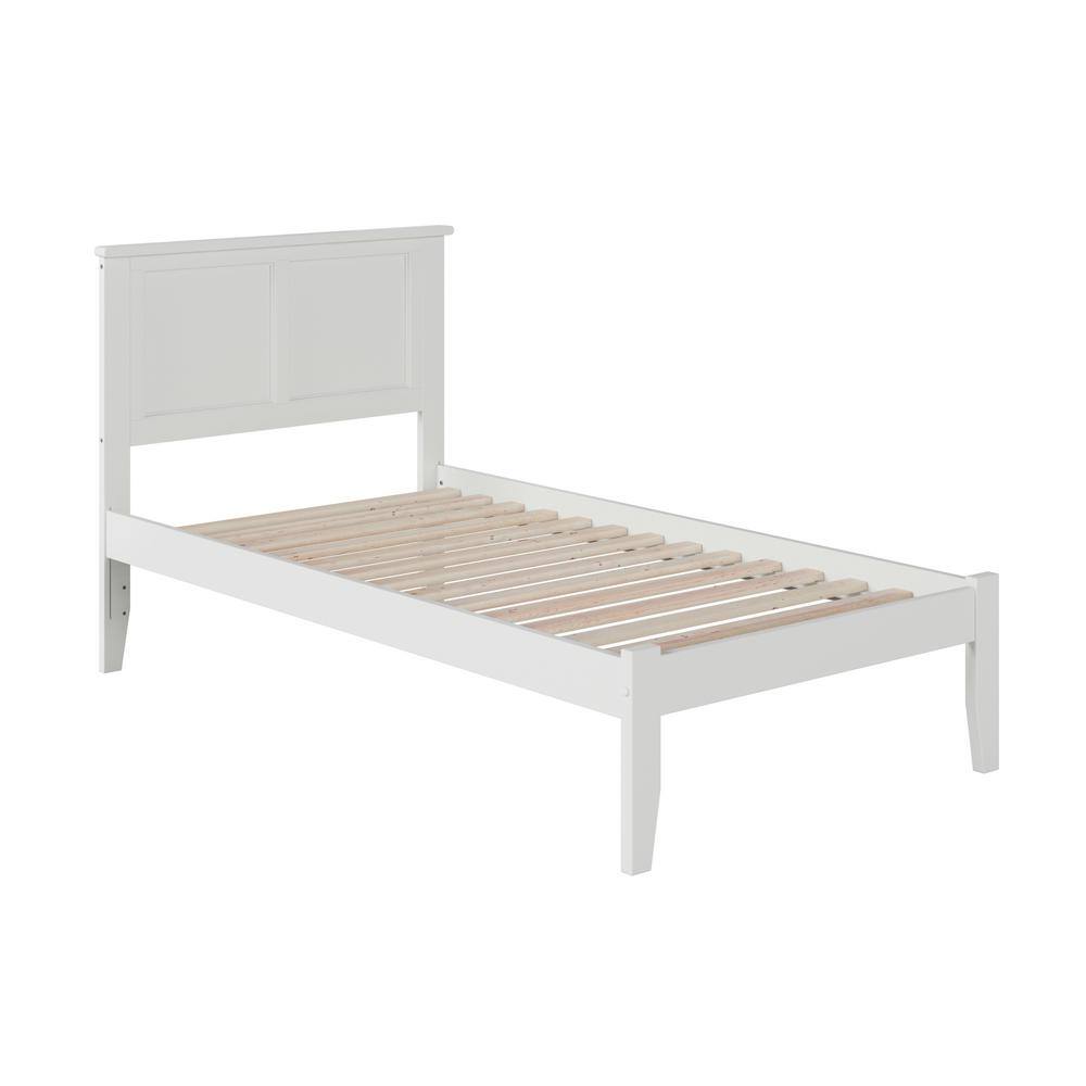 Madison Twin White Solid Wood Platform Bed with Storage Drawer
