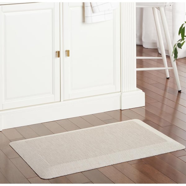 Mira Modern Heathered Beige 19.6 in. x 32 in. Anti-Fatigue Kitchen Mat