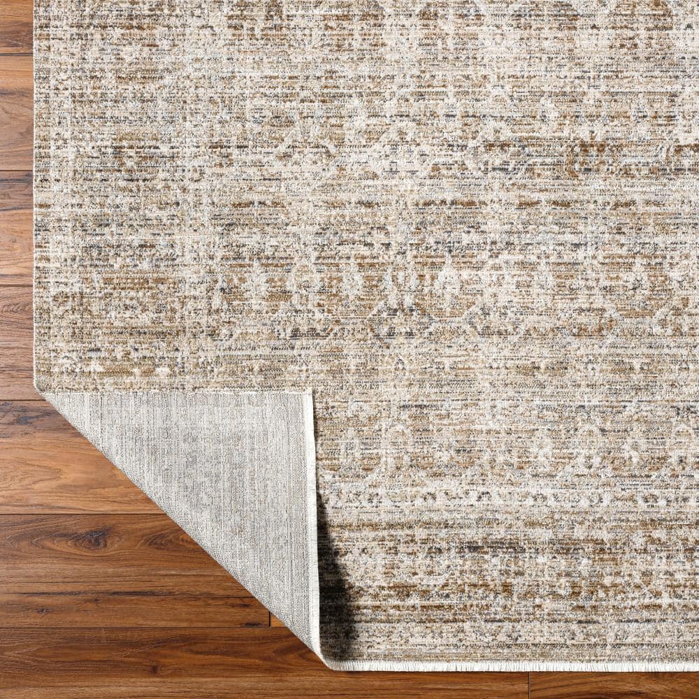 Margaret Gray and Brown Rectangular Washable Area Rug