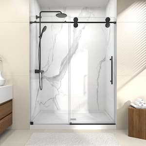 SHAAMA Valora 60 in. W x 72 in. H Single Sliding Frameless Shower