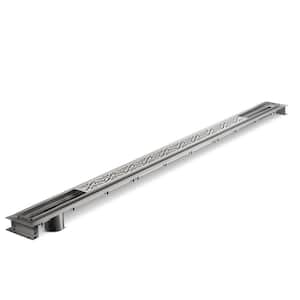 Zurn 48 in. Stainless Steel Linear Shower Drain with End Bottom Outlet ...