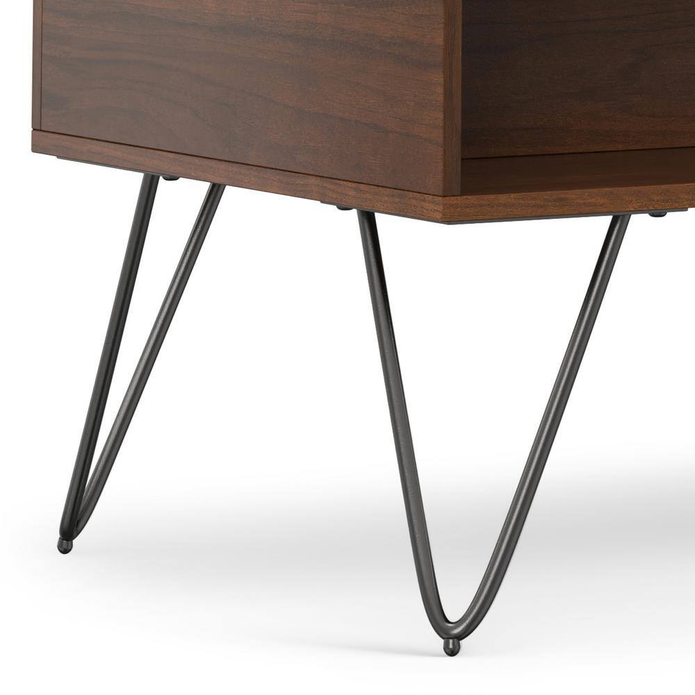 Walnut and Black Lift-Top Coffee Table with Storage
