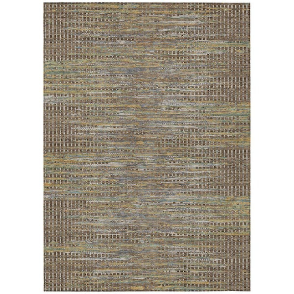 Chantille Machine Washable Indoor/Outdoor Abstract ACN2642 Brown 8 ft. x 10 ft. Area Rug