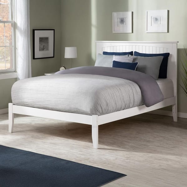 AFI Nantucket Full Platform Bed with Open Foot Board in White