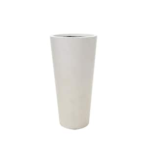 30 in. H Composite Tall Crucible Planter in Aged White