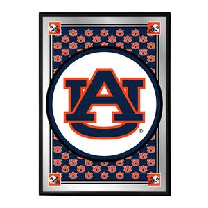 19 in. x 28 in. Auburn Tigers Team Spirit Framed Mirrored Decorative Sign