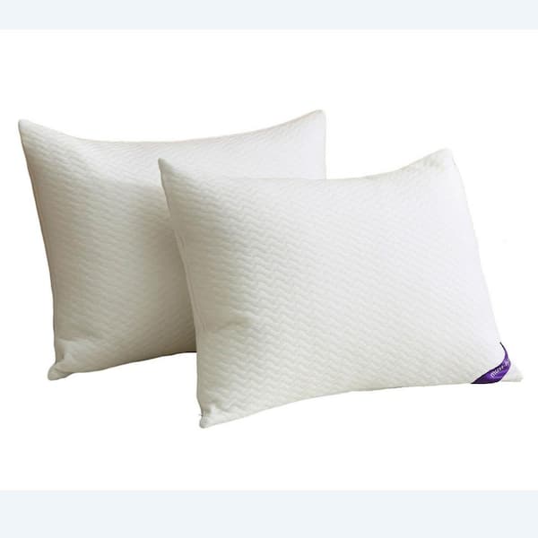Jumbo St James Home Soft Knit Silver Duck Nano Feather Pillows Set of 2