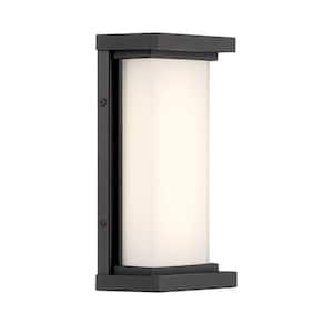 Caption Black Outdoor Hardwired Wall Mount Sconce with Integrated LED