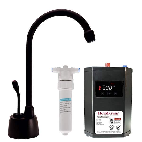 9 in. 1-Handle Hot Water Dispenser Faucet with HotMaster Digital Tank and In-line Water Filter, Oil Rubbed Bronze