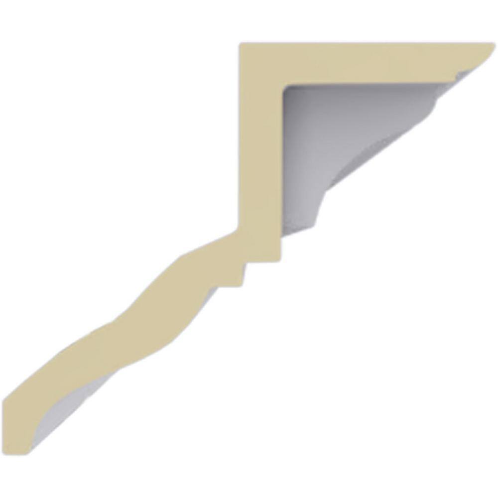 Primed Geometric Urethane Crown Moulding Sample, 12" Length