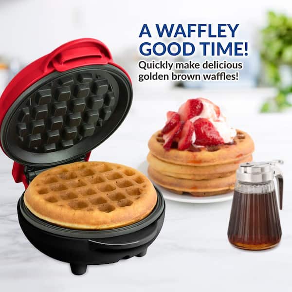 Nostalgia MyMini Personal Electric Waffle Heart Maker ,Red