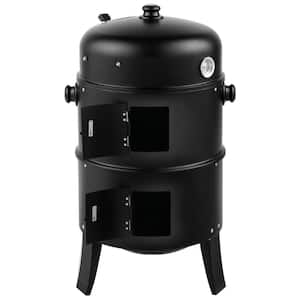 Iron Spray Charcoal Smoker Carbon Grill in Black