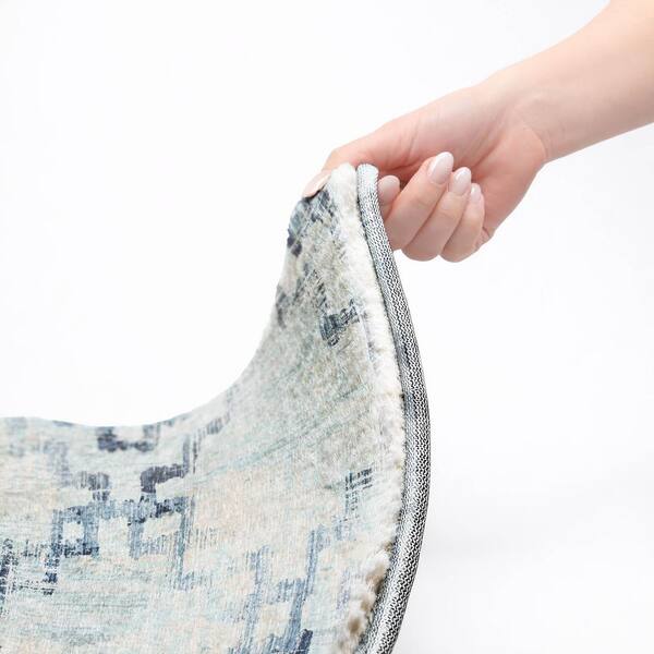 Dream Shag Premium Machine Washable Abstract ADS121 Blue 10 ft. x 14 ft. Area Rug