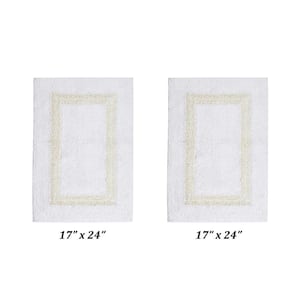 DKNY Bathroom Rug Mat - Brown & Gray Stripes - 17 x 24 100% Cotton