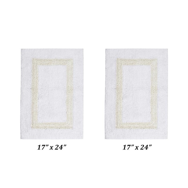 Better Trends Hotel Collection Bath Rug 24-in x 40-in White/Sand Cotton Bath  Rug in the Bathroom Rugs & Mats department at