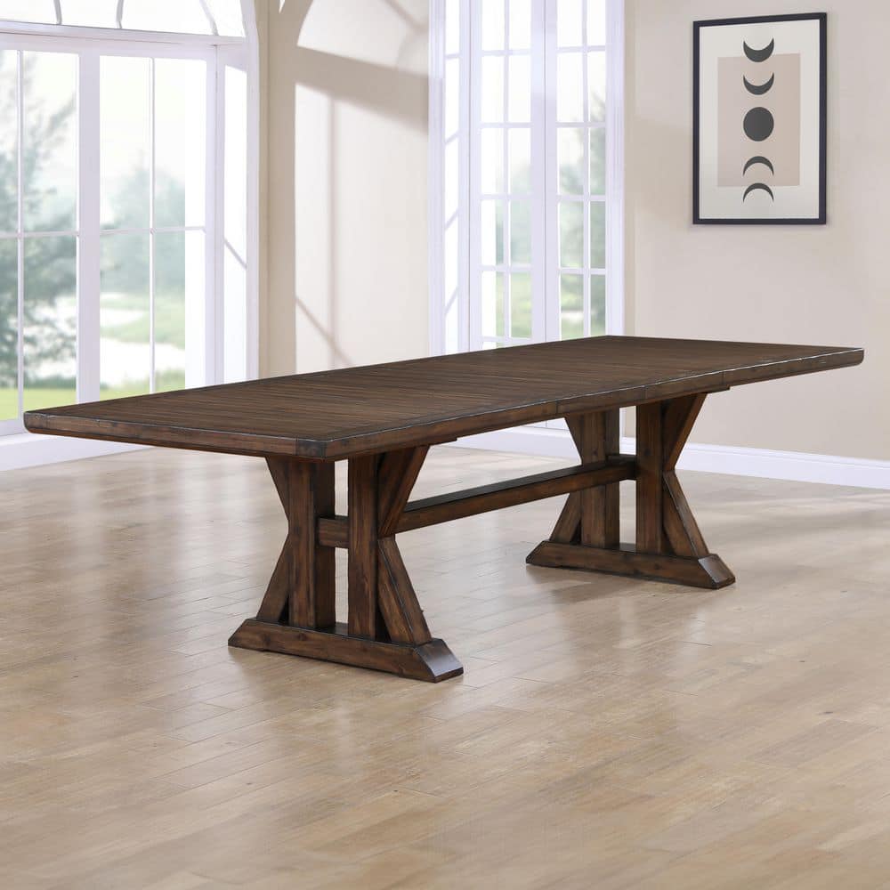 Steve Silver Auburn Dark Brown Wood Trestle Dining Table with 2 20