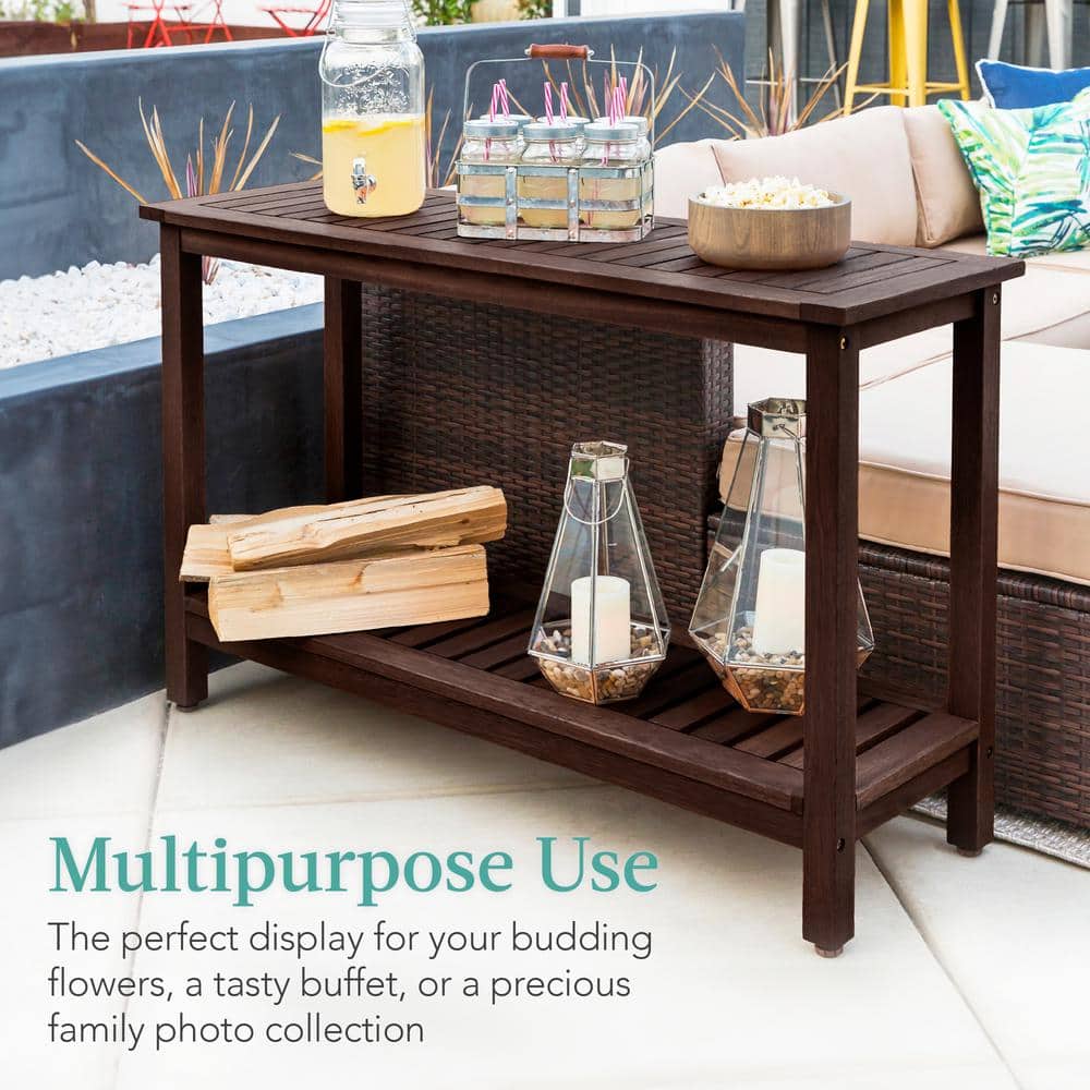 Espresso Eucalyptus Wood 50.5" Console Table with Storage