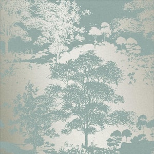 Meadow Dusk Blue Removable Wallpaper Sample