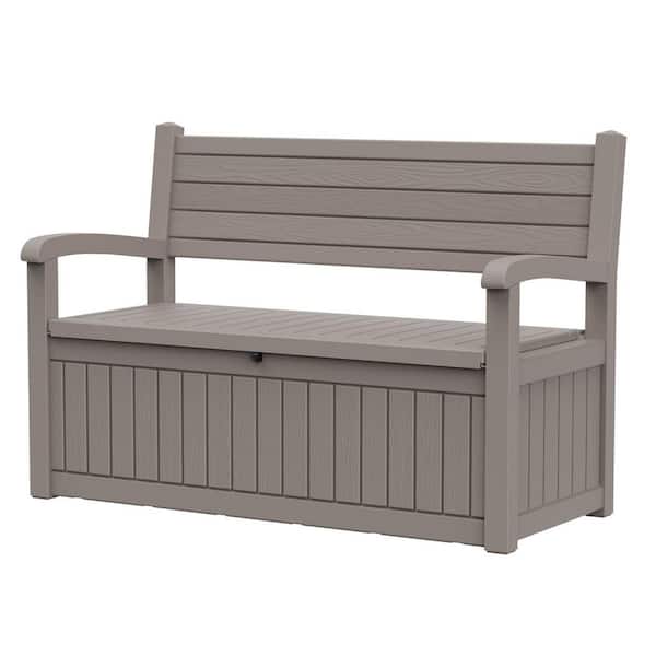 Storage bench (Wood Grain) gray 51.06 in. x 24.17 in. x 35.24 in.