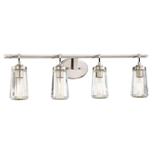 Poleis 4-Light Brushed Nickel Bath Light