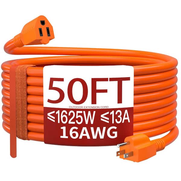 50 ft. 1625W 16AWG 1-Conductor 13A 1625W Outdoor Extension Cord ...