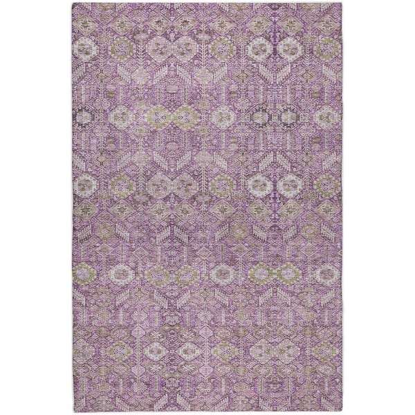Dream Shag Premium Machine Washable Abstract ADS574 Lavender 5 ft. x 7 ft. 6 in. Area Rug