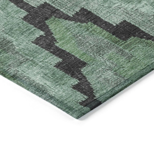 Chantille Machine Washable Indoor/Outdoor Abstract ACN1894 Green 8 ft. x 10 ft. Accent Rug