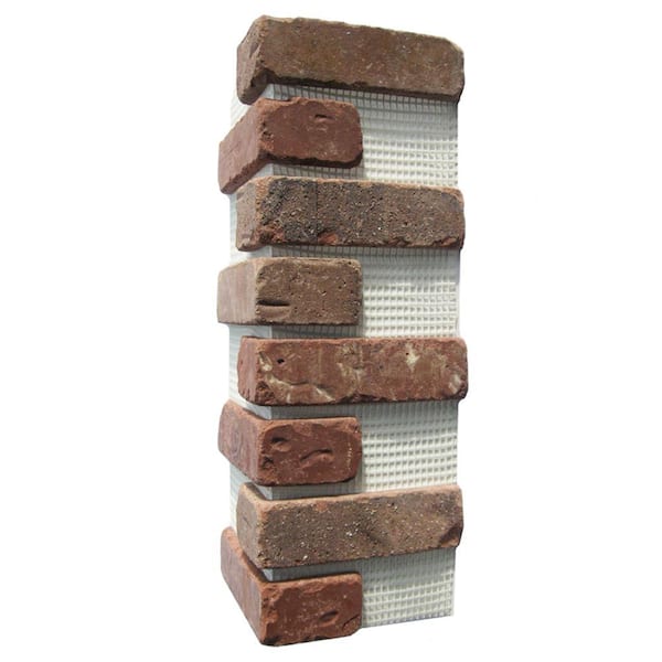 Brickwebb Columbia Street Thin Brick Sheets - Corners (Box of 3 Sheets) 21 in x 15 in (5.3 linear ft.)