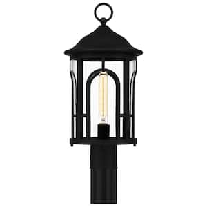Brampton 1-Light Matte Black Outdoor Post Lantern