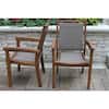 Outdoor Interiors Stackable Wicker and Eucalyptus Outdoor Dining Chair 21090GR