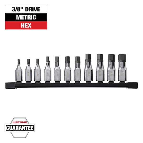 3/8 in. Drive Metric Hex Bit Socket Set (11-Piece)