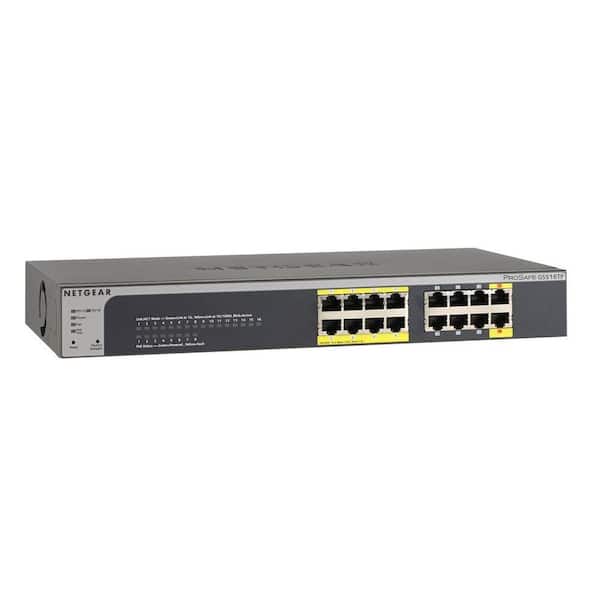 Netgear 16-Port Ethernet Smart Managed Pro Switch with 8-Port PoE and PD, 76W