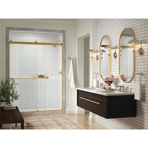 Levity Plus 57-60 in. W x 82 in. H with 3/8 in. Thick Sliding Frameless Shower Door Crystal Clear Glass