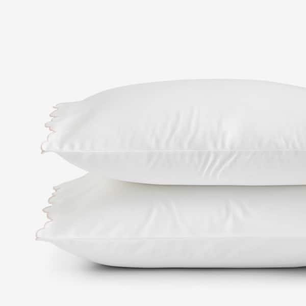 The Company Store Company Cotton Embroidered Scallop Blush King Sateen Pillowcases (Set of 2)