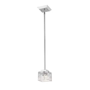 Rubicon 13 W 1 Light Chrome Shaded Integrated LED Mini- Pendant Light with Clear Glass Shade