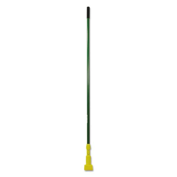 60 in. Clamp Style Green Wet Mop Handle with Yellow Plastic Head